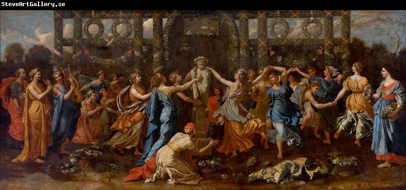 Nicolas Poussin Hymenaios Disguised as a Woman During an Offering to Priapus